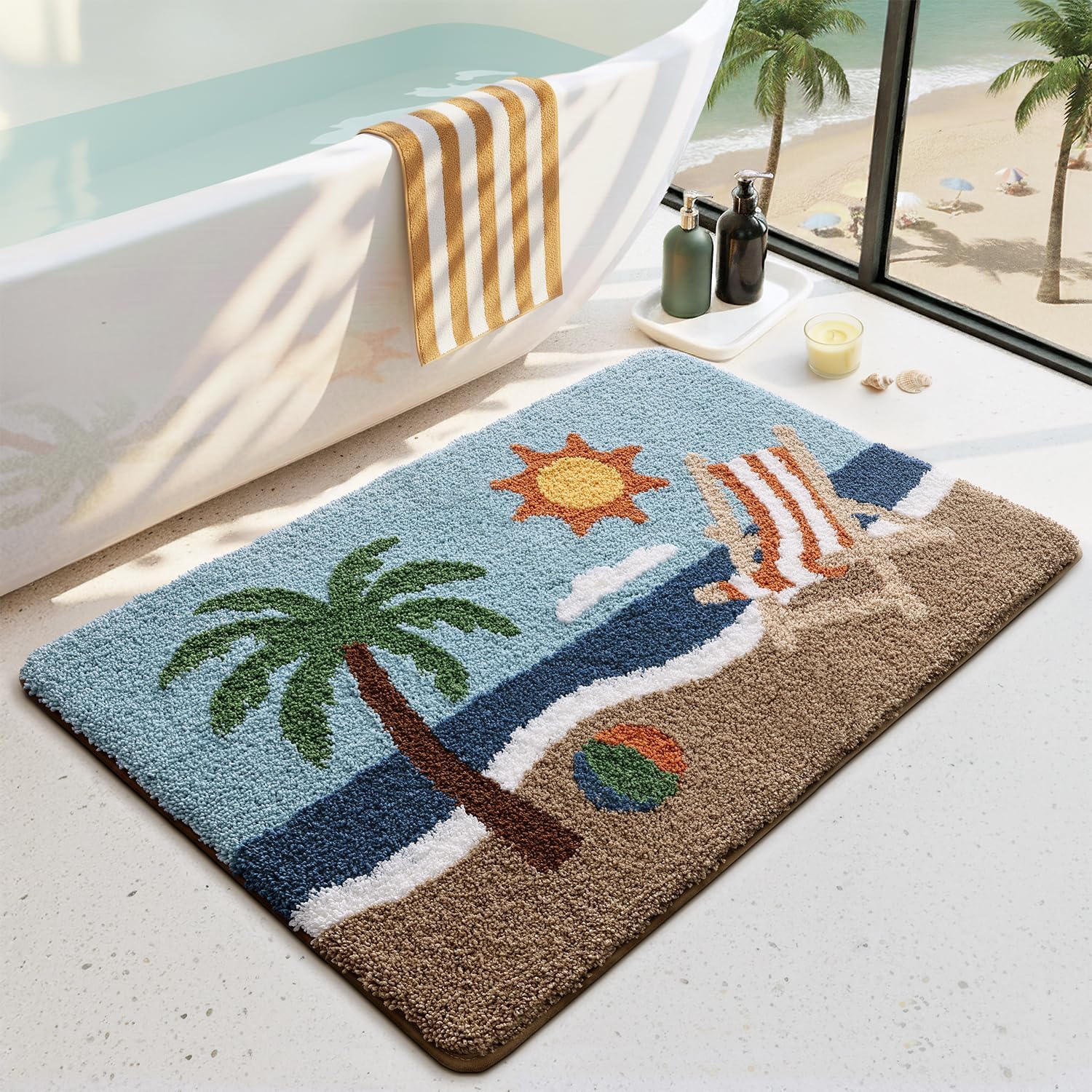 Short-Pile Low-Absorbency Bathroom Mat