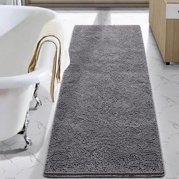 Long-Pile Chenille Runner Bathroom Rug