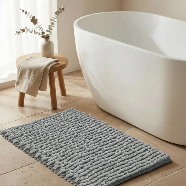 Cotton Blend Popcorn Texture Bathroom Mat