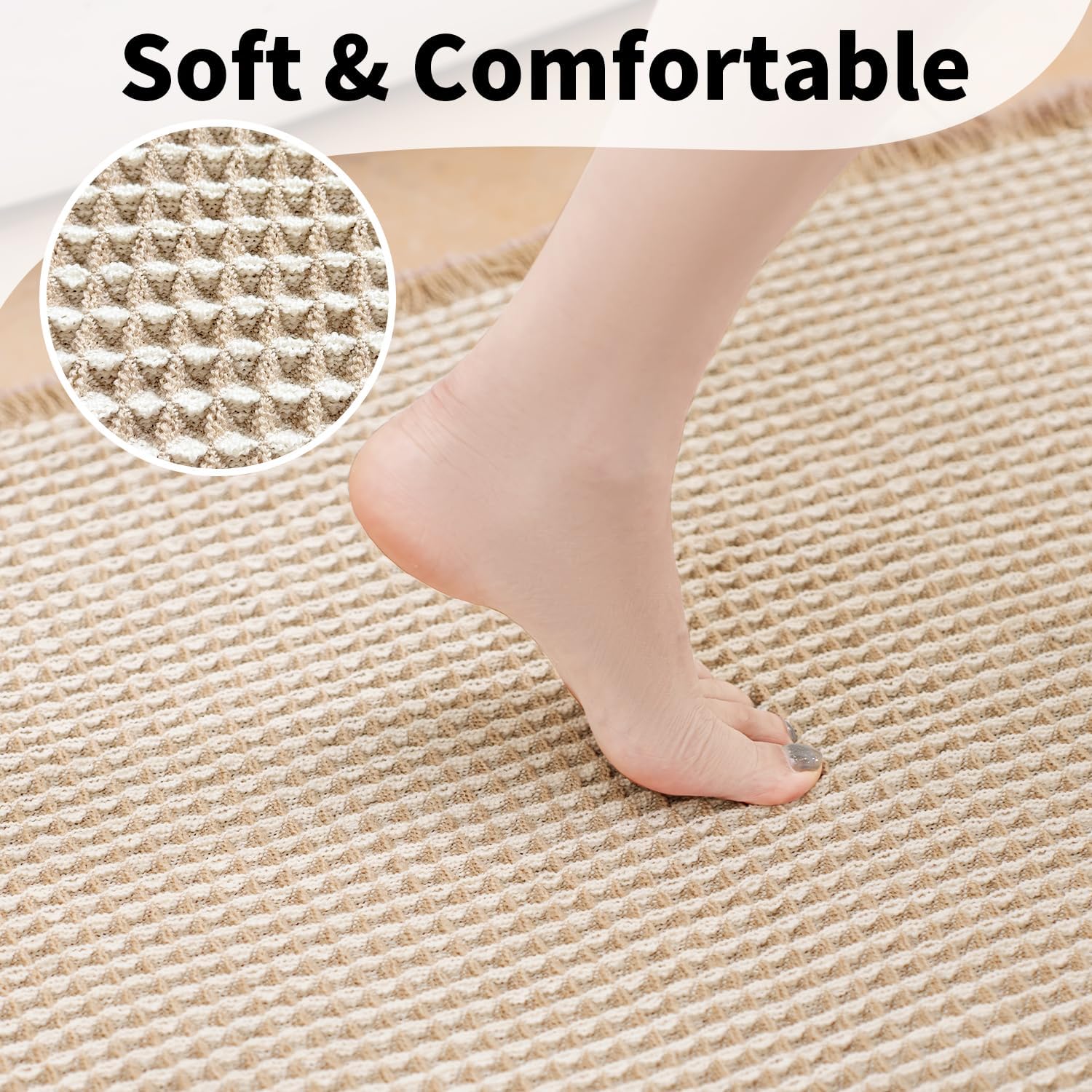 Waffle Boho Bathroom Mat - Image 2