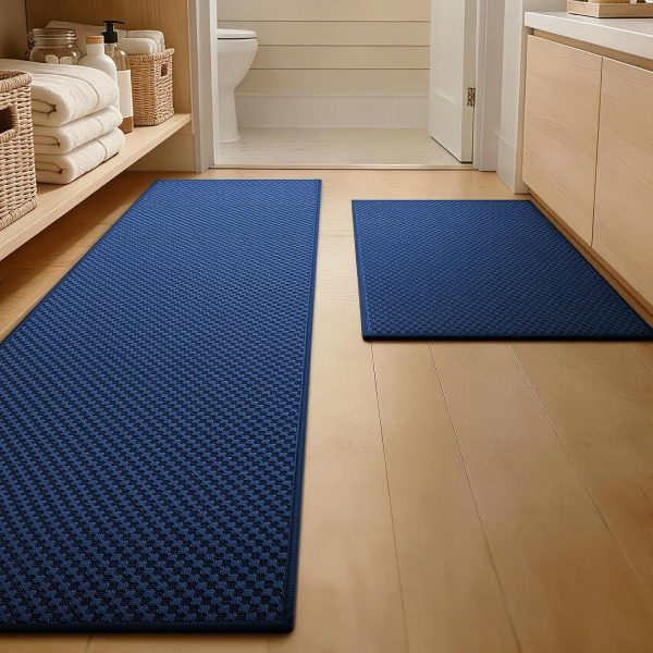 2-Piece Woven Texture Bathroom Mat Set