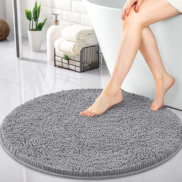 Round Chenille Bathroom Mat