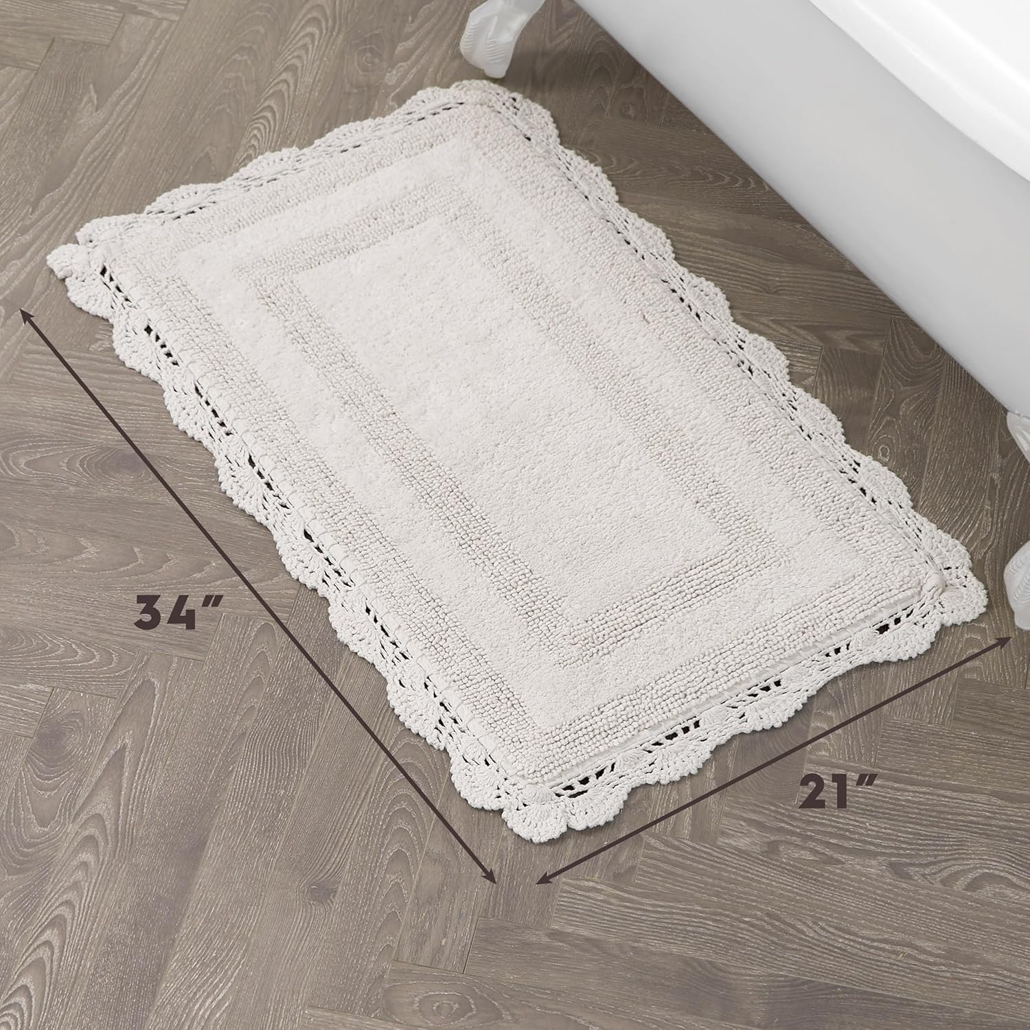 Reversible Cotton Crochet Bathroom Mat - Image 2